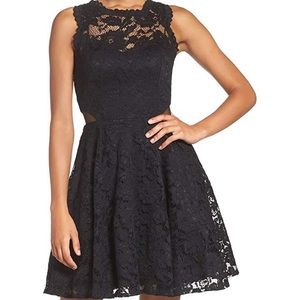 XSCAPE Cutout Illusion Dress